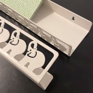 Set of floating elephant shelves / book racks! Great for kids room or nursery